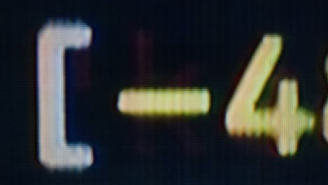 pixelated display showing numbers