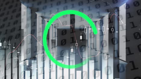 animación del anillo de carga sobre los diagramas y la sala de servidores