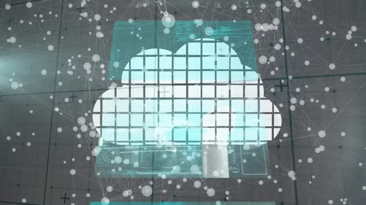 스크린으로 연결된 네트워크의 애니메이션