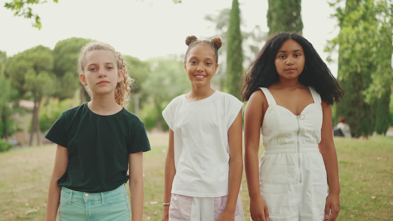 Group of Girls Posing in the Park