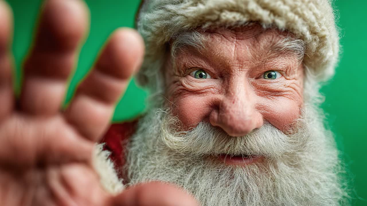 Festive Cheerperson Greeting: A Jolly Character in Whimsical Attire on a Vibrant Background Sharing Holiday Joy and Goodwill with Cheerful Expressions and Warm Gestures