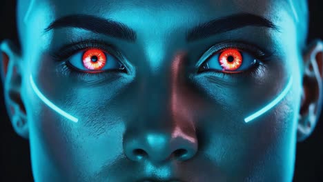 futuristic woman with neon accents