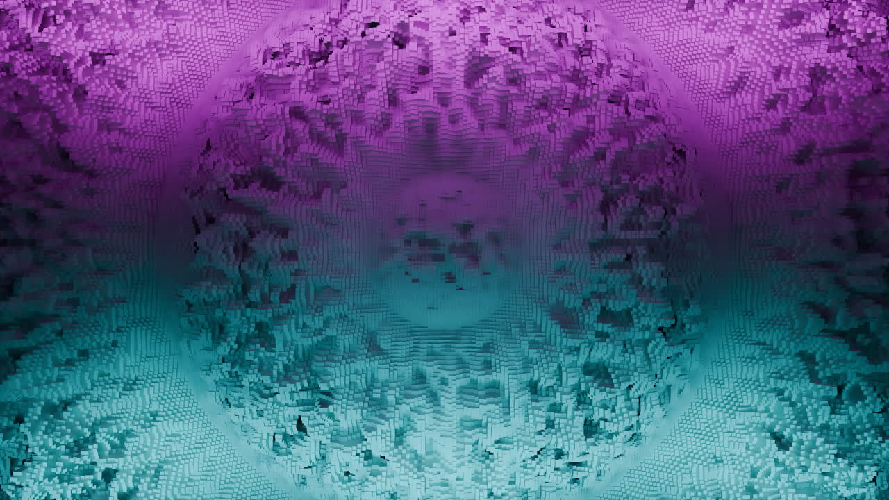 esfera de voxel 3d abstracta con colores de gradiente