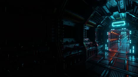 corredor futurista de ciencia ficción con luces brillantes