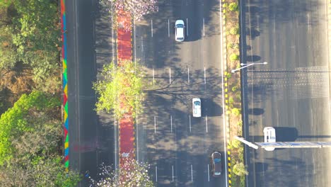 eastern express highway vikhroli east to central railway track bird eye view vikhroli mumbai blossoms in india top view drone