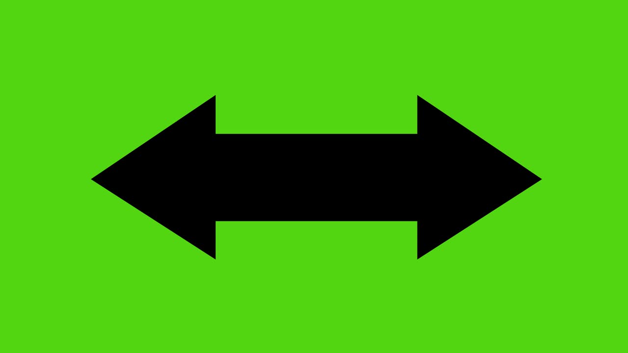 Loop animation of a black arrow moving and pointing left and right
