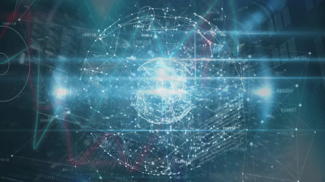 Animazione di globo e rete di connessioni