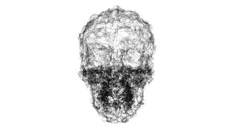 A-Spooky-Wireframe-Skull-Undulates-(Loop)