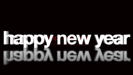 rolling happy new year text on black gradient
