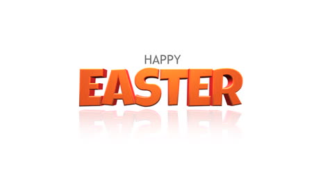 cartoon happy easter text on white gradient