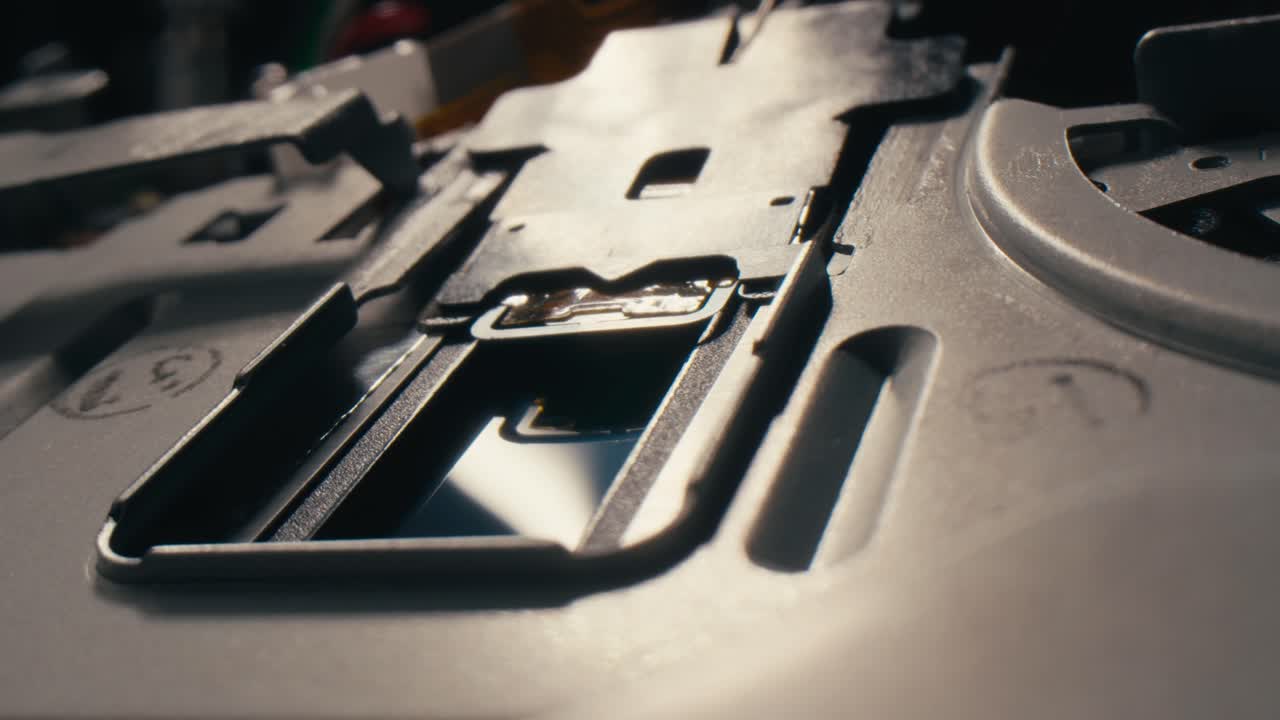 Floppy disc FDD close up, Using diskette for old PC computer macro. Archive programme or Music recorder, playing retro computer games. Vintage device for office, obsolete technology. . High quality 4k footage