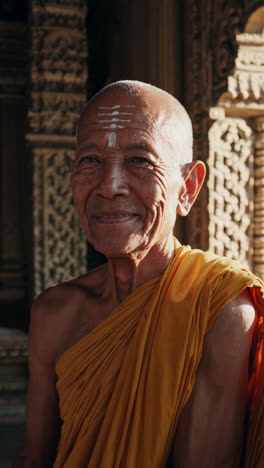 portrait of an elderly buddhist monk