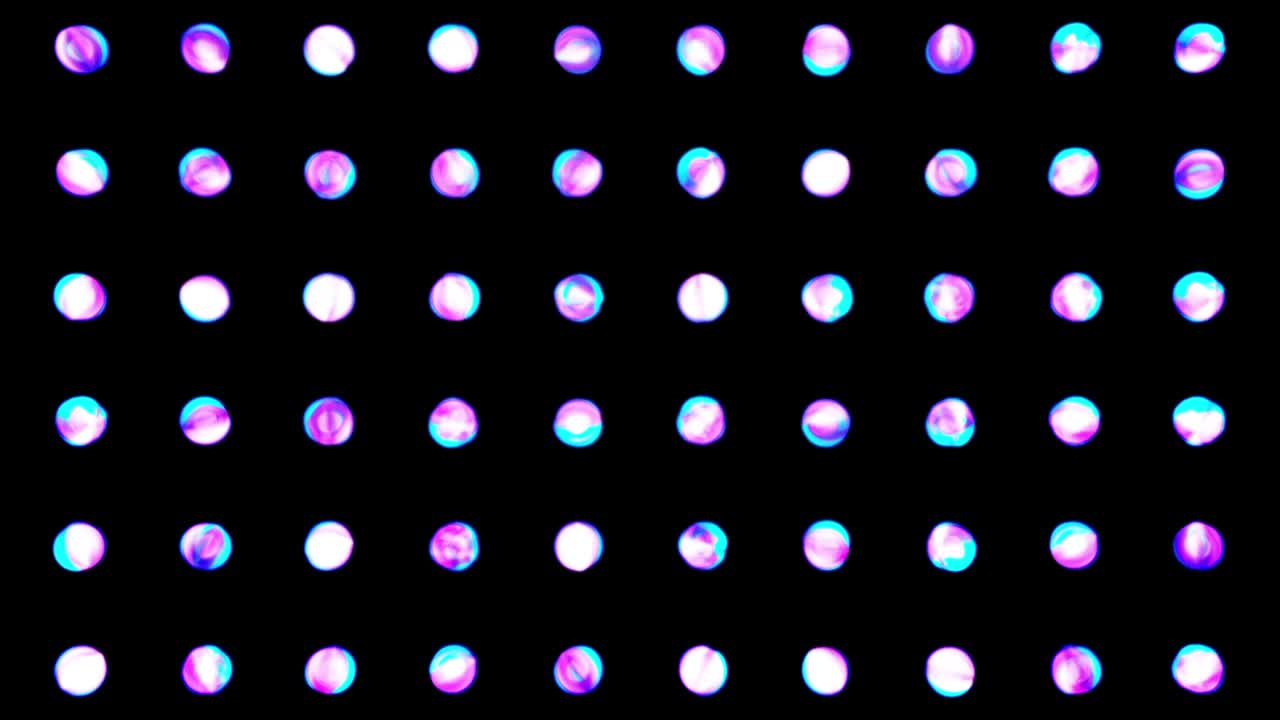 fondo negro con un gran número de pequeñas esferas brillantes. animación de bucle generada por computadora. animación. fondo moderno, diseño de movimiento sin fisuras para cartel, portada, marca