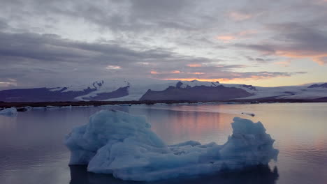 icelandic glacier lagoon at sunset
