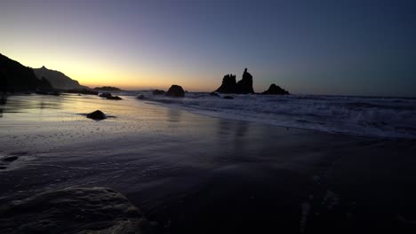 playa de benijo beach in the evening after sunset