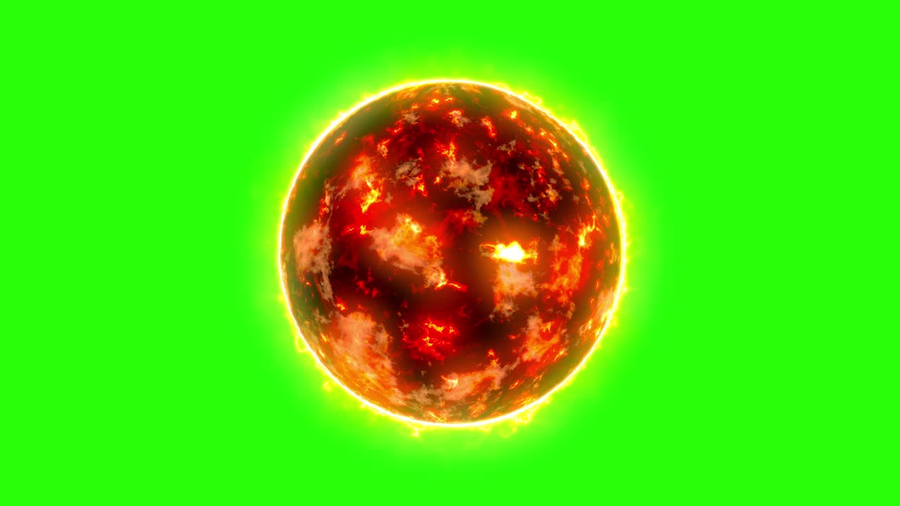 animación de bucle de luz de brillo de la llama fractal del sol