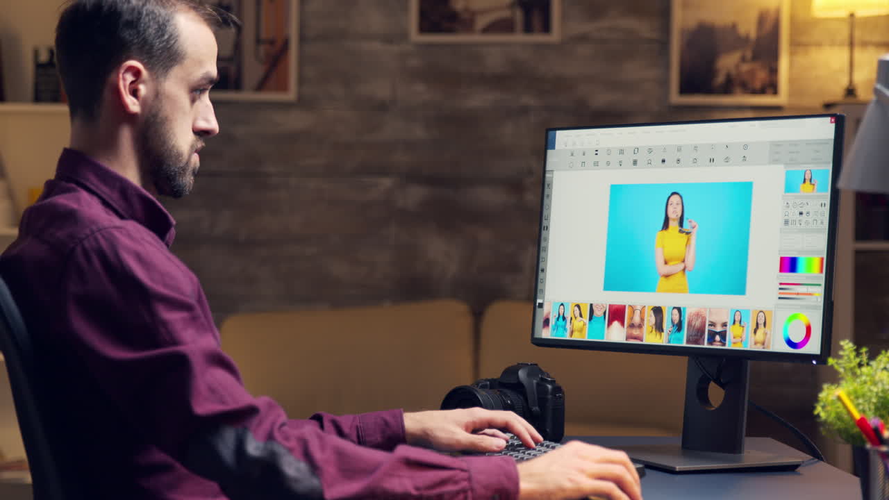 retocador profesional trabajando en un gran proyecto