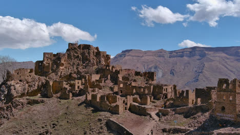 ancient village ruins on a deserted mountain