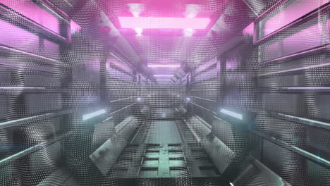 animación digital de ondas digitales sobre un túnel de neón en un patrón sin costuras