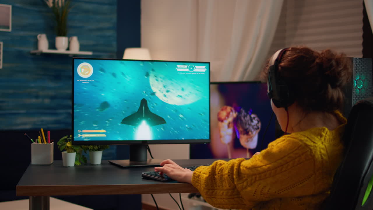 Angry pro gamer while playing shooter games beacuse she losing