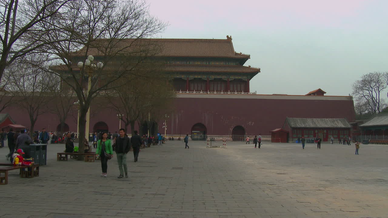 중국 베이징의 자금성 설정 샷