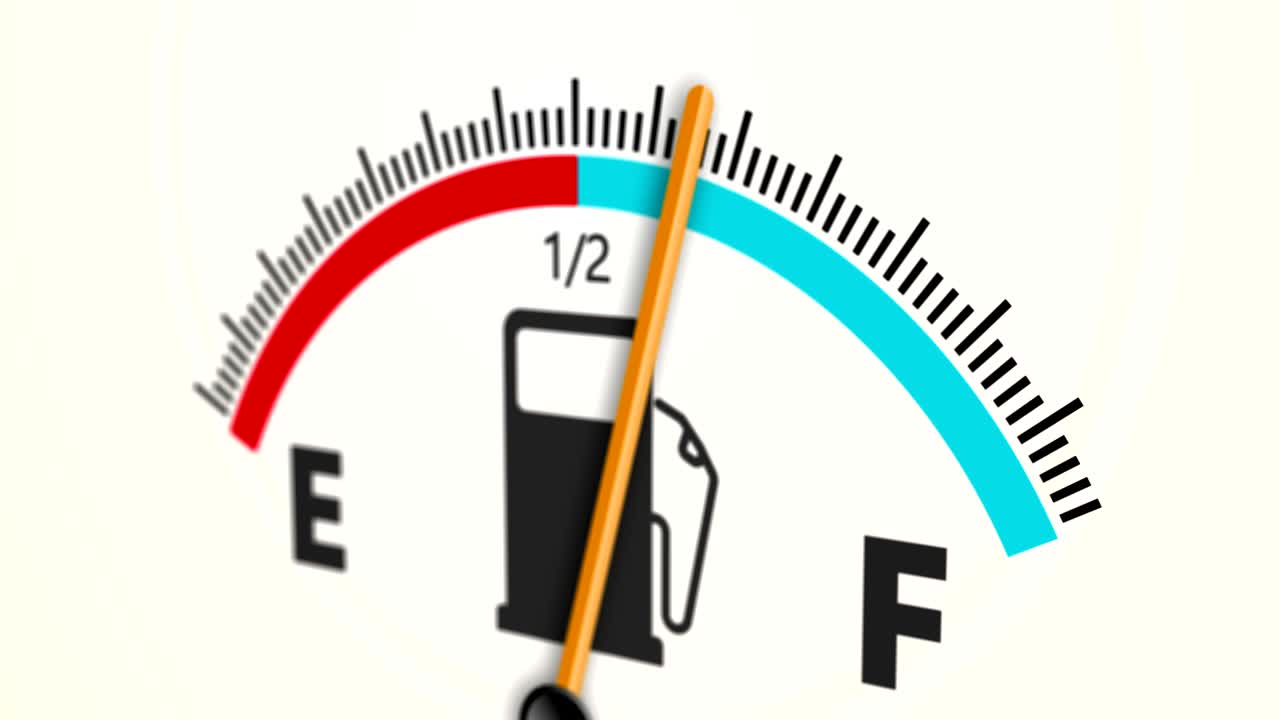 연료 측정기 완전 빈 완전 자동차 대시보드 미터