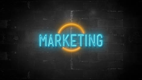 marketing message on flickering neon sign in 4k resolution