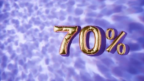 Golden-70%-Floating-Above-Water-Ripples-on-purple-background