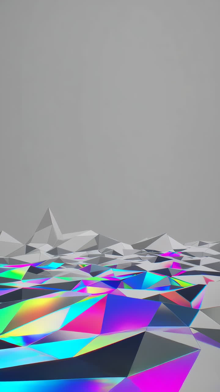 Abstract Low-Poly Iridescent Polygonal Surface