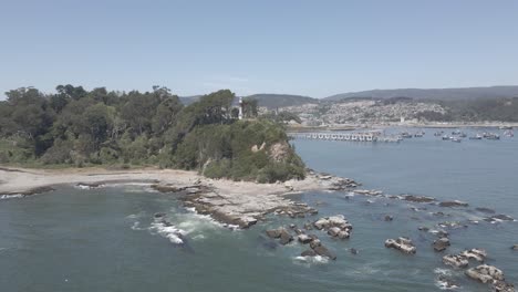 Vista-Aérea-De-Drones-Del-Parque-Lota-En-La-Región-Del-Biobio,-Chile