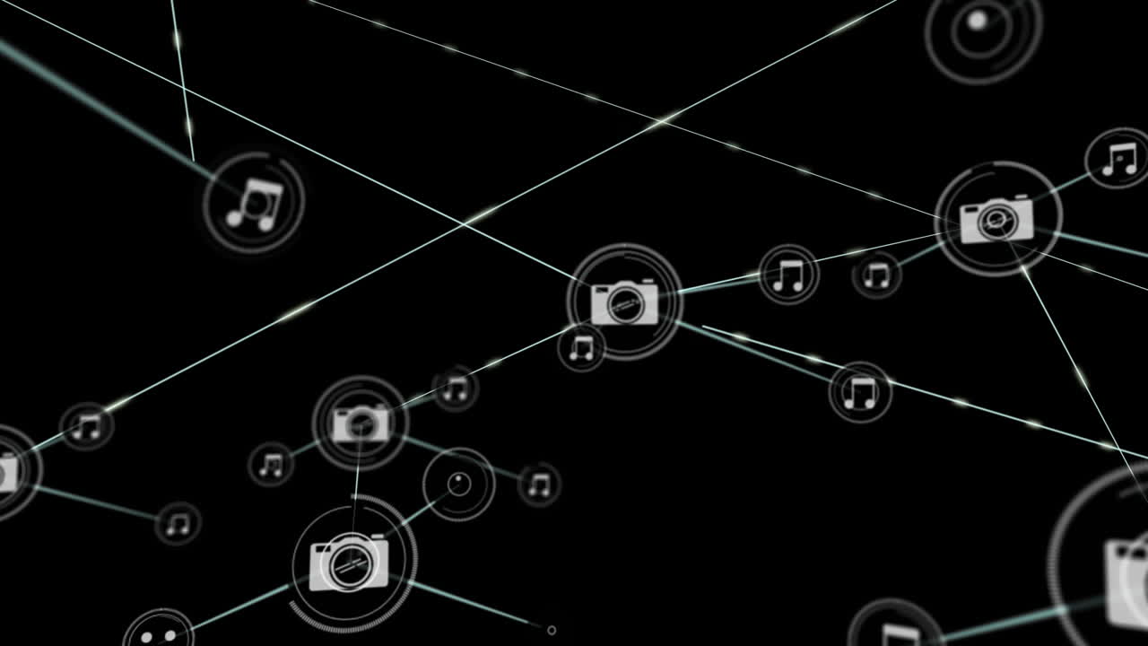 conectores que se mueven sobre un fondo negro