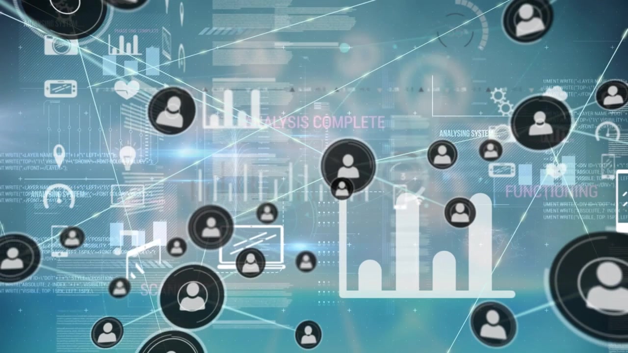 Animazione di una rete di connessioni sull'elaborazione dati