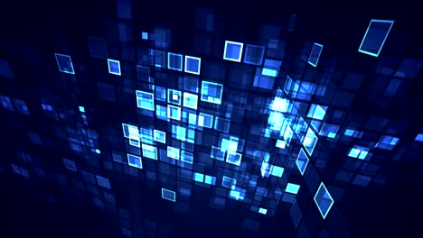 abstract blue flashing rectangle grid perspective motion graphic loop background. digital technology futuristic animation concept.