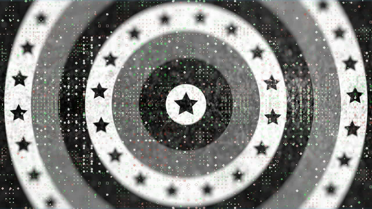 검은색과  ⁇ 색의 미국 국기와 함께 형성 된 원의 애니메이션