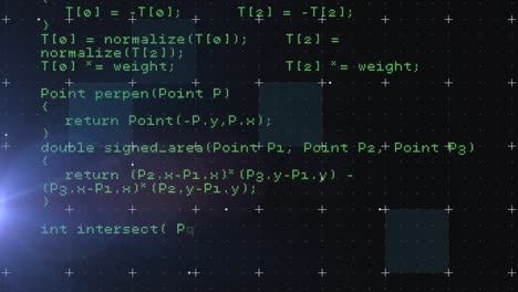 animation of numbers changing and data processing over squares and markers
