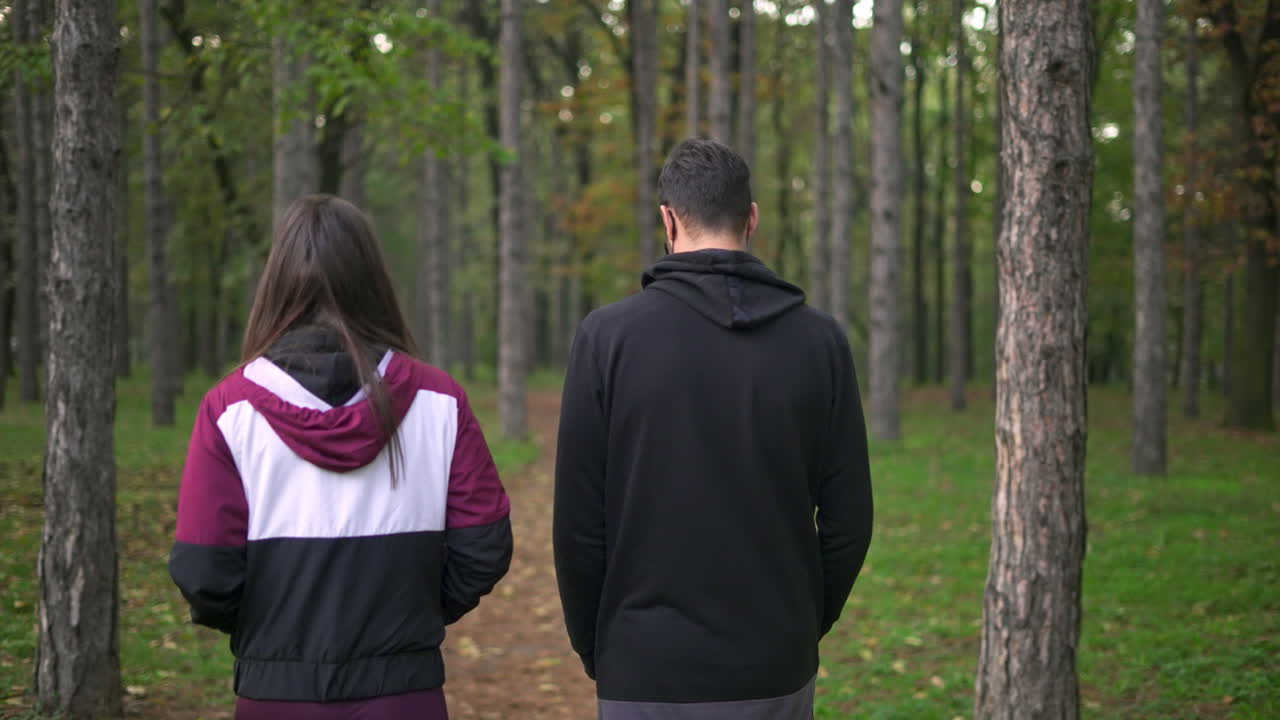 People walking in a forest
