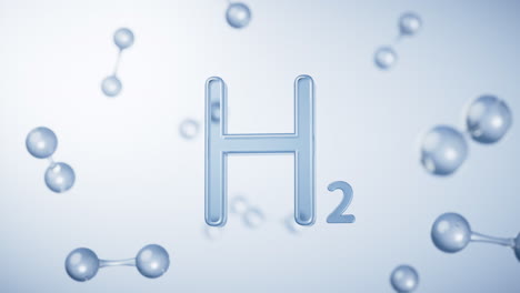 hydrogen and molecules, 3d rendering.