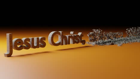 text animation saying jesus christ the rock in three dimensions