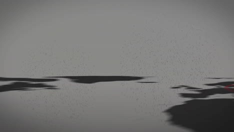 abstract black shapes with particles animation over gray background