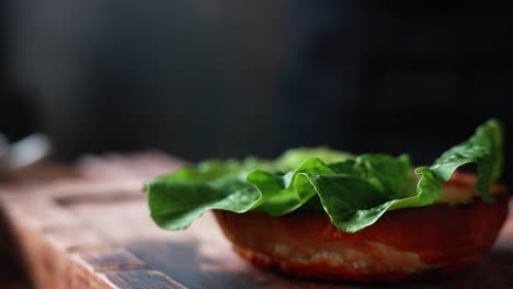 preparing a gourmet burger