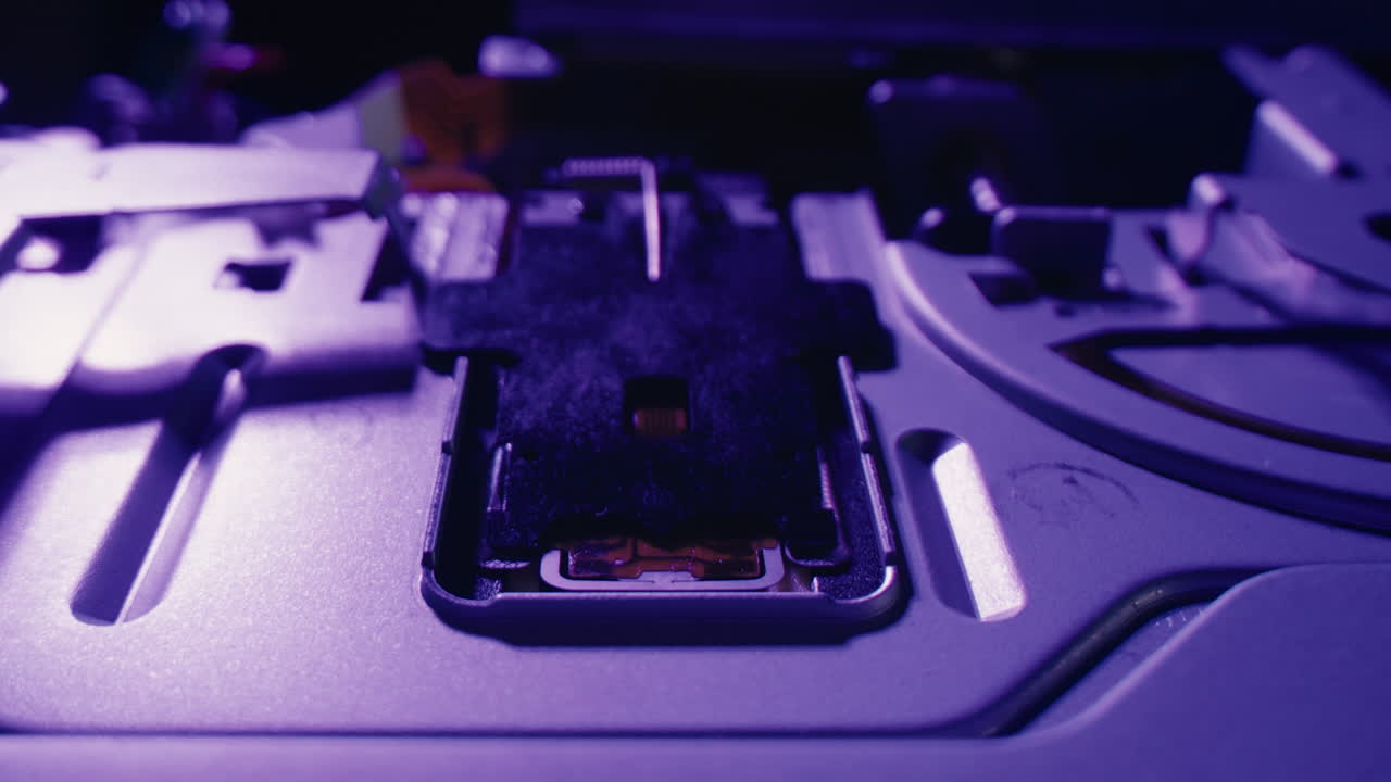 Floppy disc FDD close up, Using diskette for old PC computer macro. Archive programme or Music recorder, playing retro computer games. Vintage device for office, obsolete technology. . High quality 4k footage