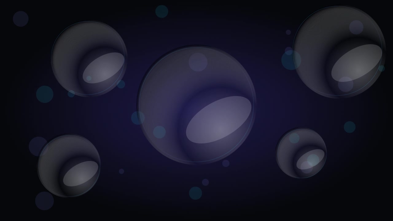 Abstract Motion Background with Floating Dark Spheres