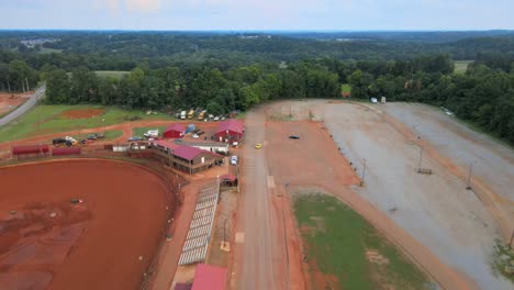 aerial overhead of drag race