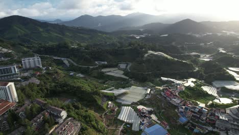 general landscape view of the brinchang district within the cameron highlands area of malaysia