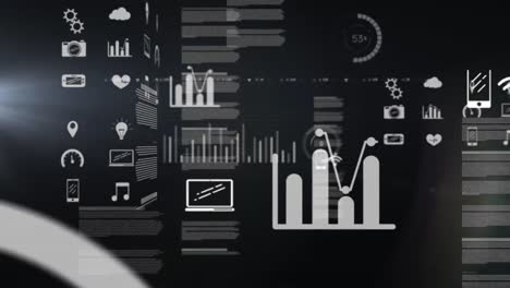 animation of data processing in black background
