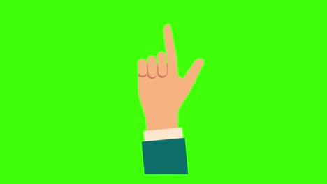 animation of an index finger icon on a green screen