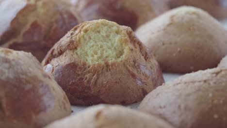 closeup of freshly baked buns