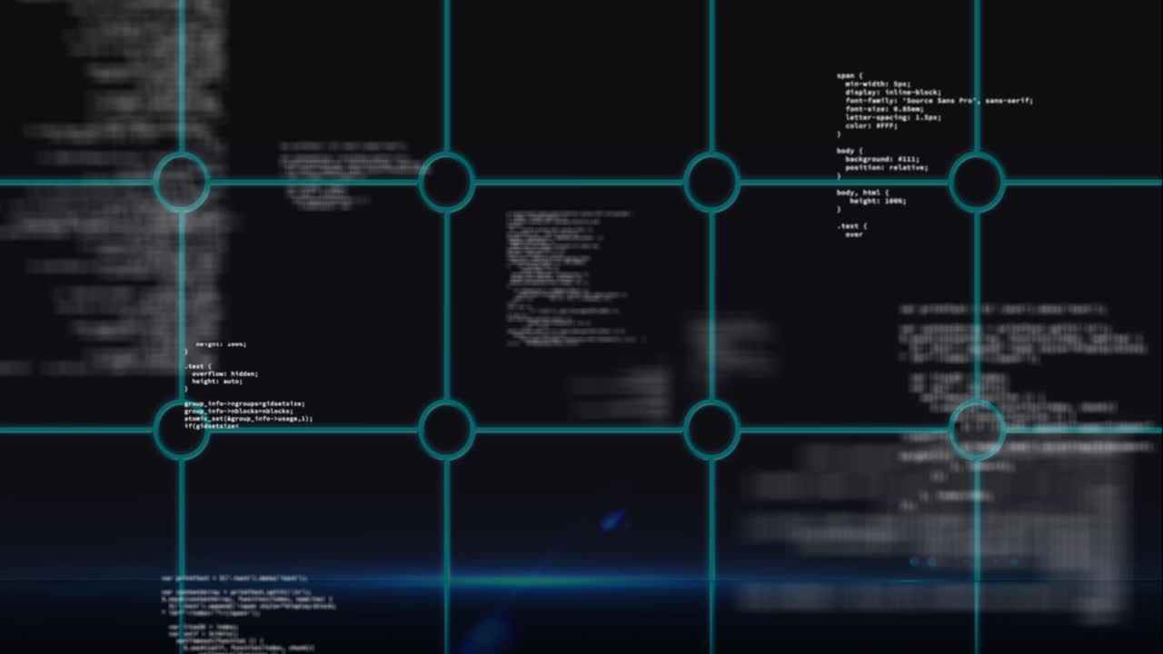 어두운 배경에 있는 데이터의 애니메이션