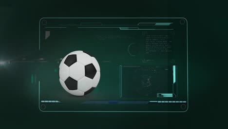 Animation-of-data-processing-over-football-on-black-background