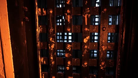 jail cell door on historic mid 1800s jail cell